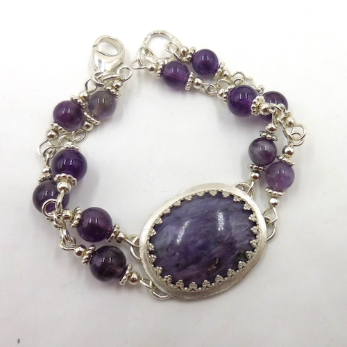 Click to view detail for DKC-2115  Bracelet, Charoit, Amethyst $275